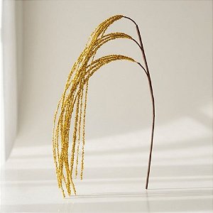 Galho Decorativo de Natal - Lantejoulas Douradas - 97cm - 1 unidade - Cromus - Rizzo