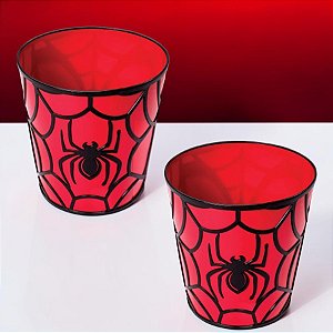 Balde de Pipoca - Homem Aranha 3D - Vermelho e Preto - 2l - Disney Original  - 2 unidades - Plasútil - Rizzo