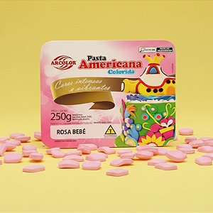 Pasta Americana Rosa Bebê - 250g  - 1 unidade - Arcolor - Rizzo