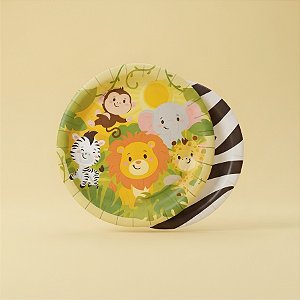 Prato Papel Redondo - Safari Baby - 18x18cm - 8 unidades - Regina - Rizzo