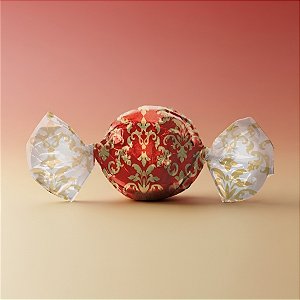 Papel Trufa 14,5x15,5cm - Arabesco Ouro e Vermelho - 100 unidades - Cromus - Rizzo