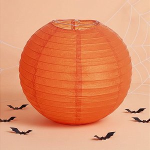 Lanterna Decorativa de Papel - Laranja - 14" - 35cm  - 1 unidade - Rizzo