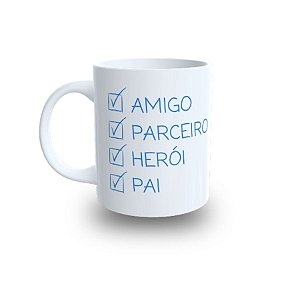 Caneca de Porcelana Personalize - Pai Amigo - 325ml  - 1 unidade - Rizzo