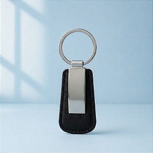 Chaveiro de Metal e Couro - 10x3,7cm - 1 unidade - Rizzo