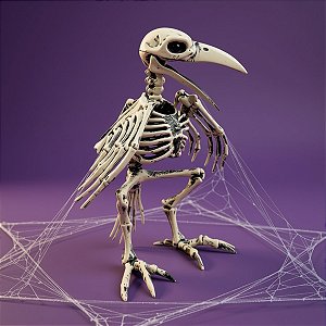 Enfeite Decorativo Halloween - Esqueleto Pássaro - 22x14x19,5cm - 1 unidade - Rizzo