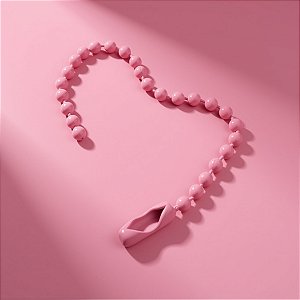 Corrente de Bolinha para Chaveiro com Canoa - Rosa - 10cm - 10 unidades - Rizzo