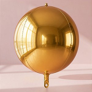 Balão de Festa Metalizado 22" 63cm - Orbz Dourado - 20 unidades - Rizzo