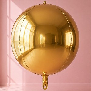 Balão de Festa Metalizado 50" 127cm - Orbz Dourado - 10 unidades - Rizzo