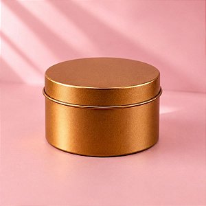 Lata de Metal Redonda - Ouro - 7,5x4,5cm - 1 unidade - Rizzo