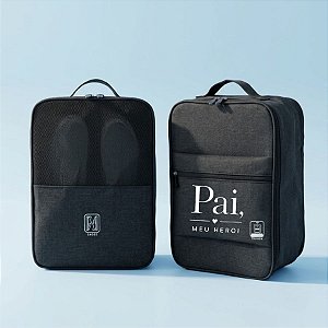 Bolsa Organizadora para Calçados Oxford Personalizado Pai Herói - Preto - 23x14x30cm - 1 unidade - Rizzo