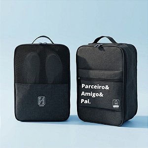 Bolsa Organizadora para Calçados Oxford Personalizado Pai Amigo - Preto - 23x14x30cm - 1 unidade - Rizzo
