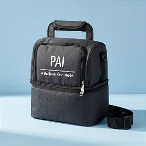 Bolsa Térmica Lancheira 7L Personalizado Melhor Pai  - Preto - 28x37x21cm - 1 unidade - Rizzo