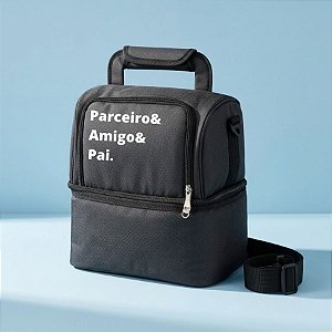 Bolsa Térmica Lancheira 7L Personalizado Pai Amigo - Preto - 28x37x21cm - 1 unidade - Rizzo