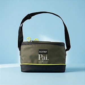 Bolsa Térmica com Alça 4L Personalizado Pai Herói - Verde e Preto - 24x15x16cm - 1 unidade - Rizzo