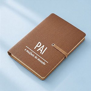 Mini Caderno Capa Mole com Sticky Notes Personalizado Melhor Pai - Marrom - 14,3x10cm- 1 unidade - Rizzo