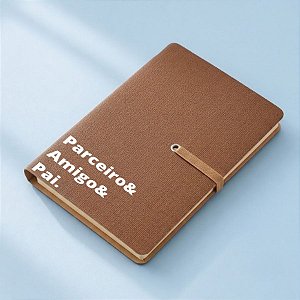 Mini Caderno Capa Mole com Sticky Notes Personalizado Pai Amigo- Marrom - 14,3x10cm  - 1 unidade - Rizzo