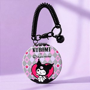 Chaveiro com Mini Espelho Portátil Kuromi - Hello Kitty - 7x9cm - 1 unidade - Rizzo