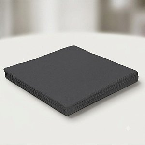 Guardanapo Liso Folha Dupla - Preto - 32x32cm - 20 unidades - Rizzo