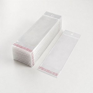 Saco Adesivado com Furo - 8,5x25cm - 100 unidades - Rizzo