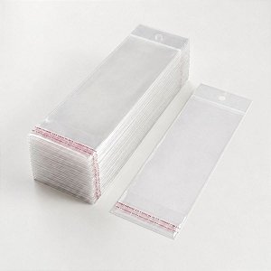 Saco Adesivado com Furo - 8x25cm - 100 unidades - Rizzo