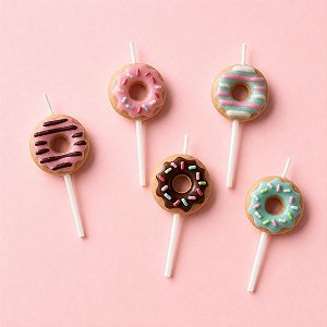 Velas Pick - Donuts - 7cm - 5 unidades - Rizzo