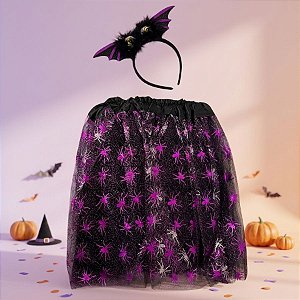 Kit Fantasia Halloween - Tiara com Olhos e Saia - 40cm - 1 unidade - Partiufesta - Rizzo