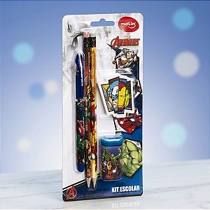 Kit Escolar - Vingadores - Sortido - 5 Itens - Disney Original - 1 unidade - Molin - Rizzo