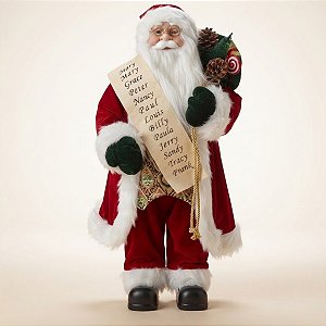 Papai Noel Decorativo em Pé com Carta - Vermelho - 60cm - RZO02540 - 1 unidade - Rizzo