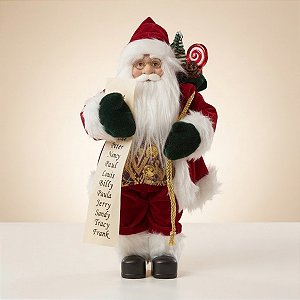 Papai Noel Decorativo em Pé com Carta - Vermelho - 30cm - RZO02538 - 1 unidade - Rizzo
