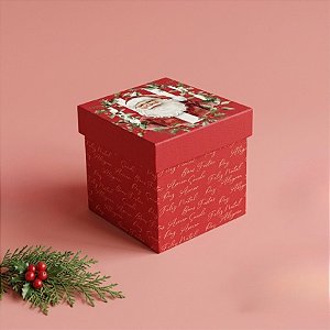 Caixa Cubo - Papai Noel - 15x15x15cm - 1 unidade - Cromus - Rizzo