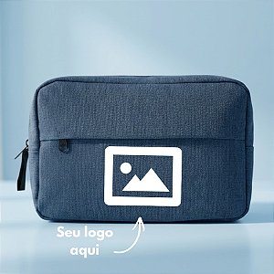 Necessaire Masculina Personalize com Logo - Azul - 23x15x7cm - 1 unidade - Rizzo
