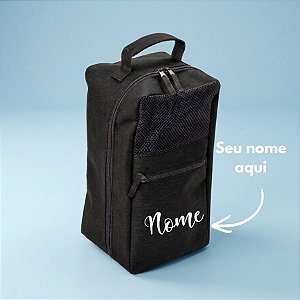 Bolsa Porta Tênis Personalizado com Nome - Preto - 34x10x25cm - 1 unidade - Rizzo