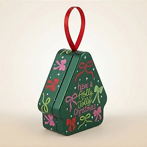 Lata de Natal de Metal para Pendurar - Verde - Have a Holly Jolly Christmas - 8,5x10,5x4cm - 1 unidade - Rizzo