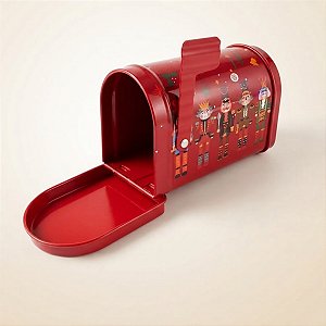 Mini Lata de Metal de Natal - Caixa de Correio Vermelha Soldados de Chumbo - 9x5x6cm - 1 unidade - Rizzo