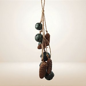 Enfeite Decorativo De Natal - Corda Com Sinos Verdes - 70cm - 1 unidade - Rizzo