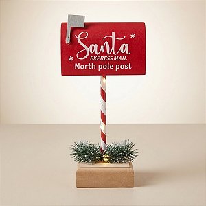 Enfeite Decorativo De Natal com Led - Caixa de Correio Santa Express Mail - 10x20x7cm - 1 unidade - Rizzo