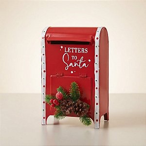 Enfeite Decorativo De Natal - Mini Caixa de Correio Letters To Santa - 15x25x9cm - 1 unidade - Rizzo