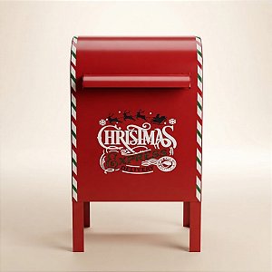 Enfeite Decorativo De Natal - Caixa de Correio Christmas Express Delivery - 28,5x50x23,5cm - 1 unidade - Rizzo