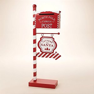 Enfeite Decorativo De Natal - Correio com Placa Letters To Santa - 26x80x14cm - 1 unidade - Rizzo