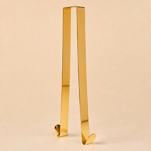 Gancho Suporte Para Guirlanda - Ouro - 30,5x2,5x13,5cm - 1 unidade - Cromus - Rizzo
