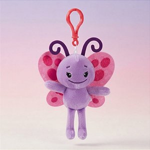 Chaveiro de Pelúcia Clip-On - Galinha Pintadinha - Borboleta - 10x13x4cm - 1 unidade - Toyng - Rizzo