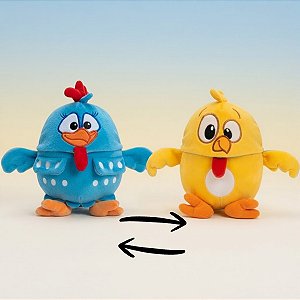 Pelúcia Dupla Face - Galinha Pintadinha - Galinha e Pintinho - 15x22x9cm - 1 unidade - Toyng - Rizzo