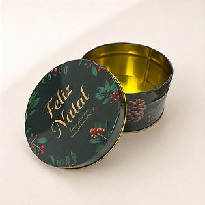 Lata de Metal de Natal - Paz e Luz - Verde - 10,9cm - 1 unidade - Rizzo