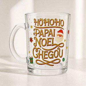 Caneca de Vidro de Natal - Papai Noel Chegou - 330mL - 1 unidade - Rizzo