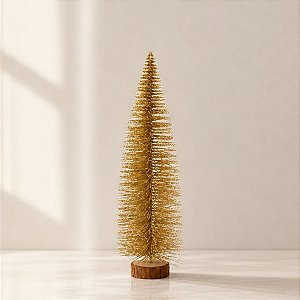 Mini Árvore Pinheiro Nevado - Dourado - 15cm - 1 unidade - Rizzo