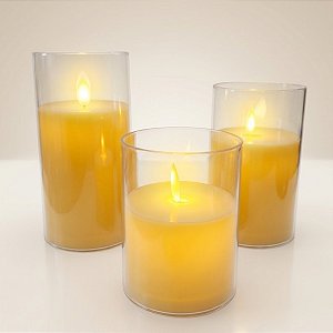 Kit Velas Eletrônicas de Led - Transparente - 3 unidades - Rizzo