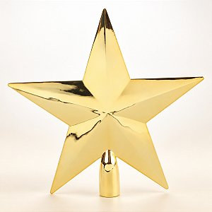 Topo Estrela Para Árvore de Natal - Ouro - 20x21cm - 1 unidade - Cromus - Rizzo
