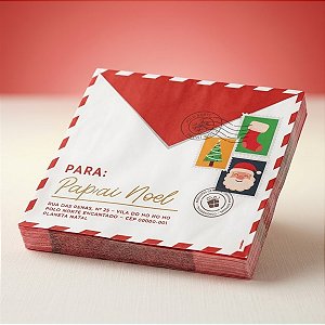 Guardanapo de Papel Natalino - Carta Papai Noel - Colorido - 33x33cm - 20 unidades - Cromus - Rizzo
