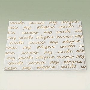 Guardanapo de Papel Natalino - Branco com Inscrições de Ouro - 33x33cm - 20 unidades - Cromus - Rizzo