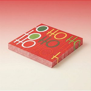 Guardanapo de Papel Natalino - Vermelho HoHoHo - 33x33cm - 20 unidades - Cromus - Rizzo